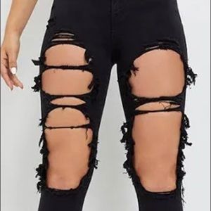 Black ripped jeans from Shein